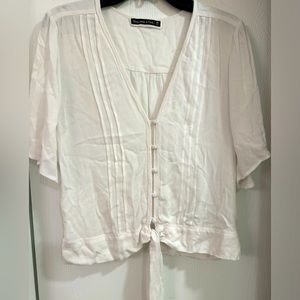 Abercrombie & Fitch Tie-Front Crop Blouse